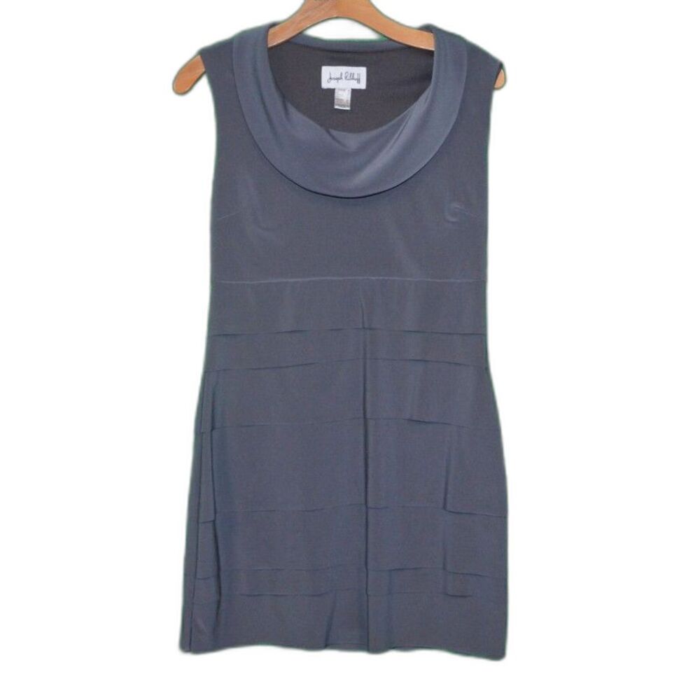 Joseph Ribkoff Sleeveless Scoop Neck Layered Gray Mini Dress Size 8